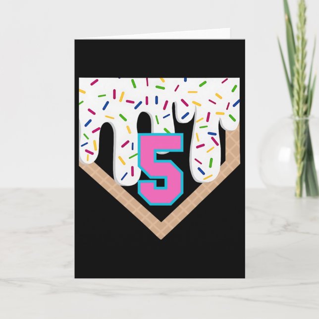 Carte Bysebyll Drip 5e anniversaire Home Plate Garçons Y (Devant)