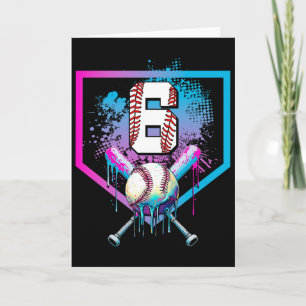Carte Bysebyll Drip 6e anniversaire Home Plate Garçons J