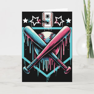 Carte Bysebyll Drip 9e anniversaire garçons numéro 9 jeu