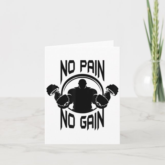 Carte C386 Pas de douleur, pas de gain Motivation Fitnes (Devant)