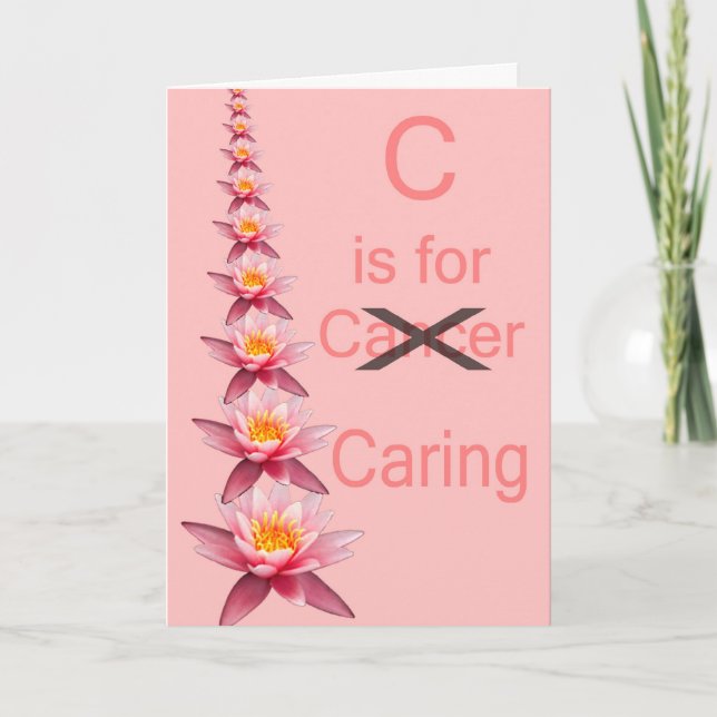 Carte C EST POUR le ruban de SOIN de rose de soutien de (Devant)