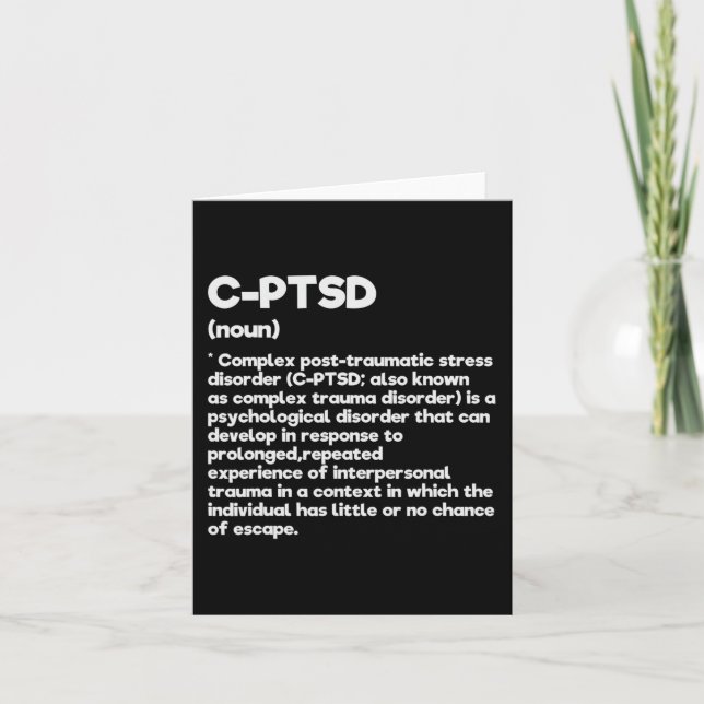 Carte C-ptsd Définition Sensibilisation au stress Posttr (Devant)
