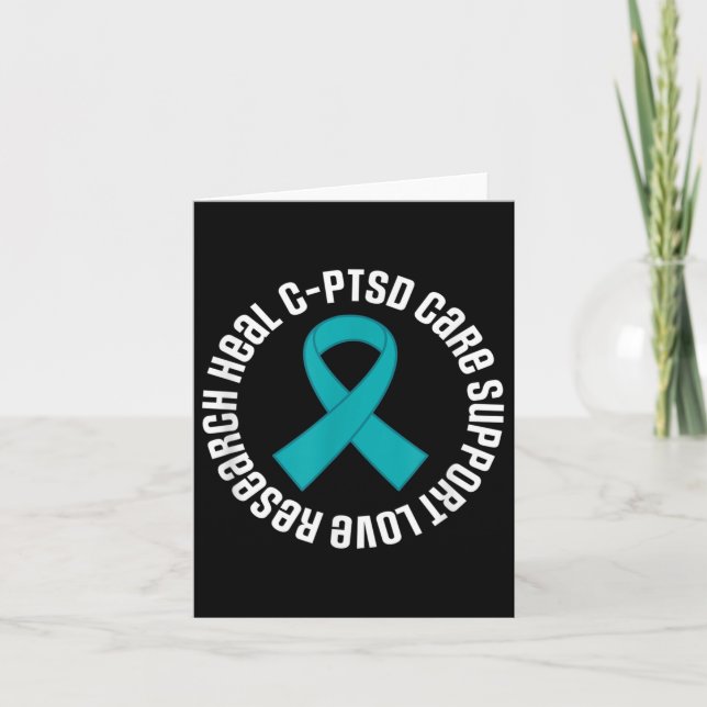 Carte C-ptsd Sensibilisation au ruban Mois de soutien (Devant)