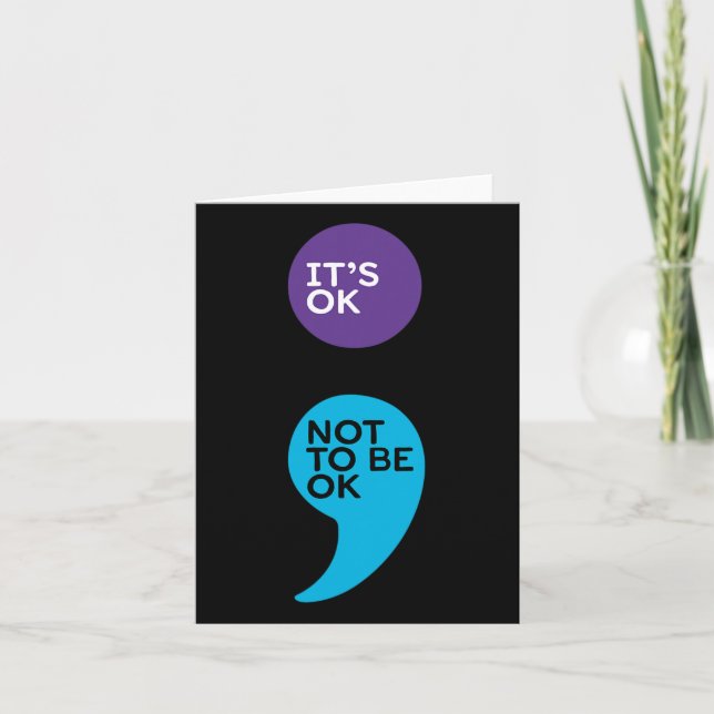 Carte Ça va pas être OK Semicolon Prévention du suicide (Devant)