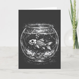 Carte "Ça va super" - Poisson rouge squelettique par Bur