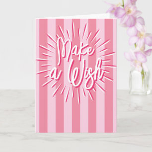 Carte Cabana Stripes "Faites un vœu" Explosion en rose