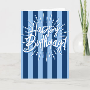 Carte Cabana Stripes "Joyeux Anniversaire" éclate en ble