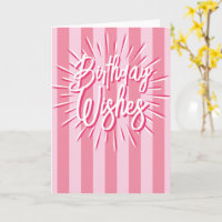 Cabana Stripes "Vœux d'anniversaire" Éclate en ros