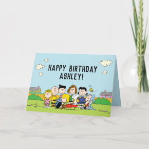 Carte cacahuètes   Charlie Brown et Gang Anniversaire