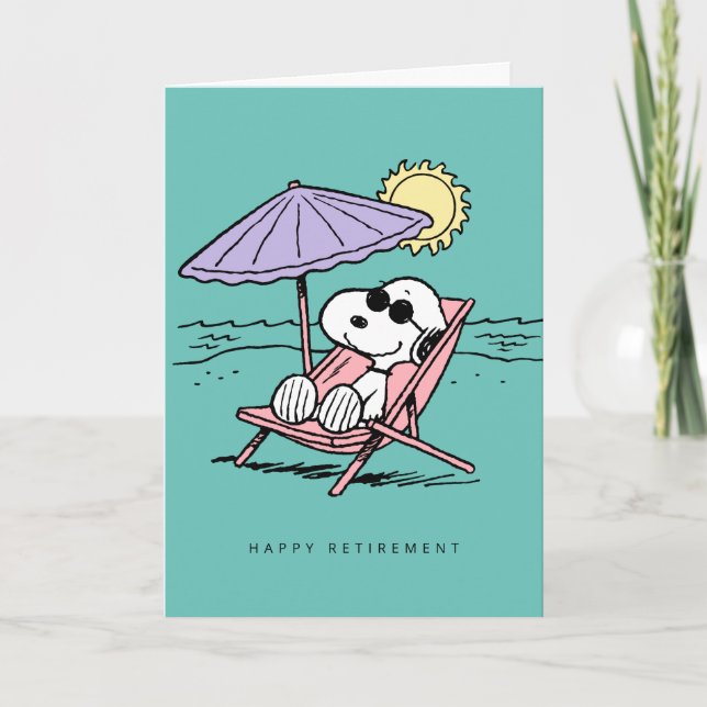 Carte cacahuètes | Snoopy Beach Retirement | Ajouter vot (Devant)