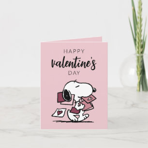 Carte cacahuètes   Snoopy livre des Valentines
