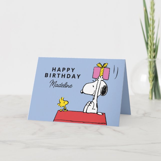 Carte cacahuètes | Snoopy & Woodstock Anniversaire | Ajo (Devant)