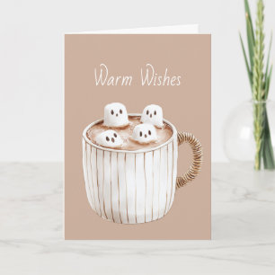 Carte Cacao Souhaits Chauds Mug Brun Marshmallows