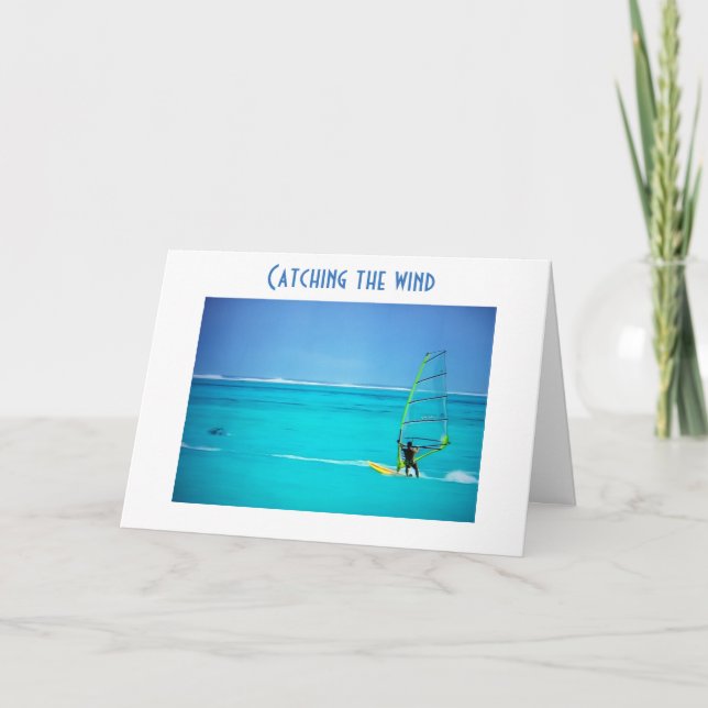 CARTE "CACHER LE VENT" SOUHAITE L'ANNIVERSAIRE (Devant)