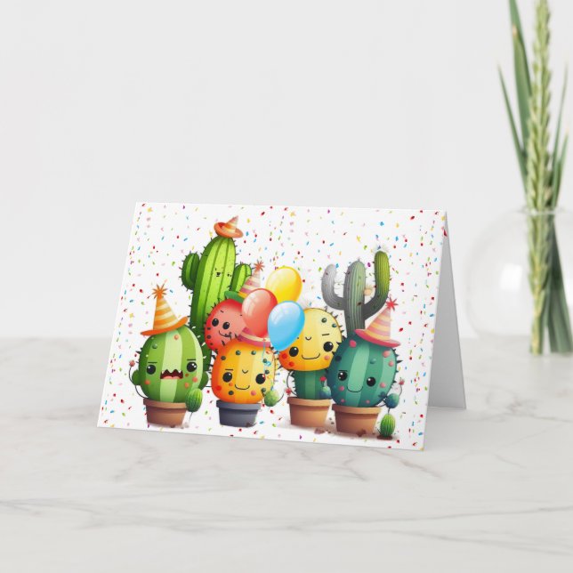 Carte Cactus D'Anniversaire Du Groupe (Devant)