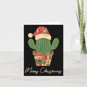 Carte Cactus de Noël Patchwork Courtepoint 