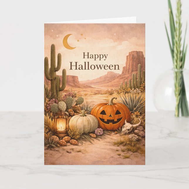 Carte Cactus Désert Sage Halloween (Devant)