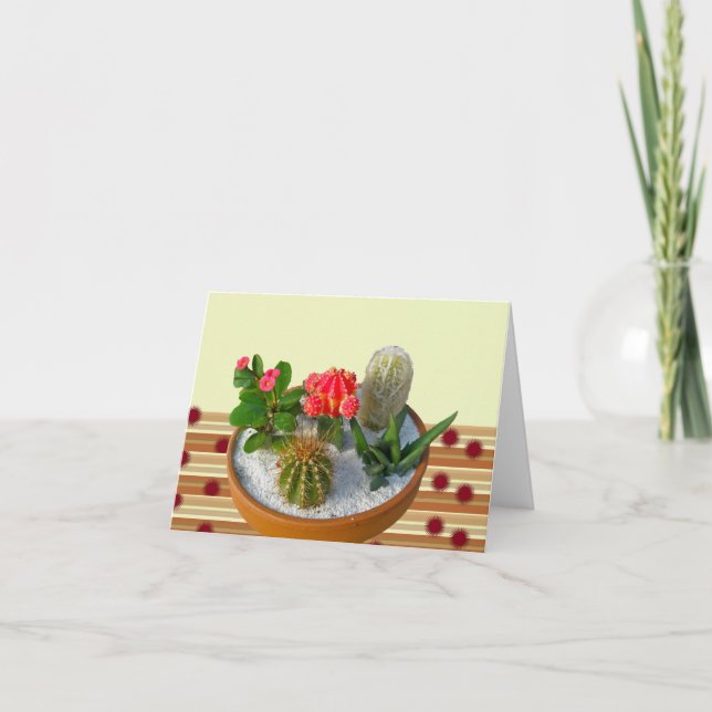 Carte Cactus Dish Garden Note (Devant)