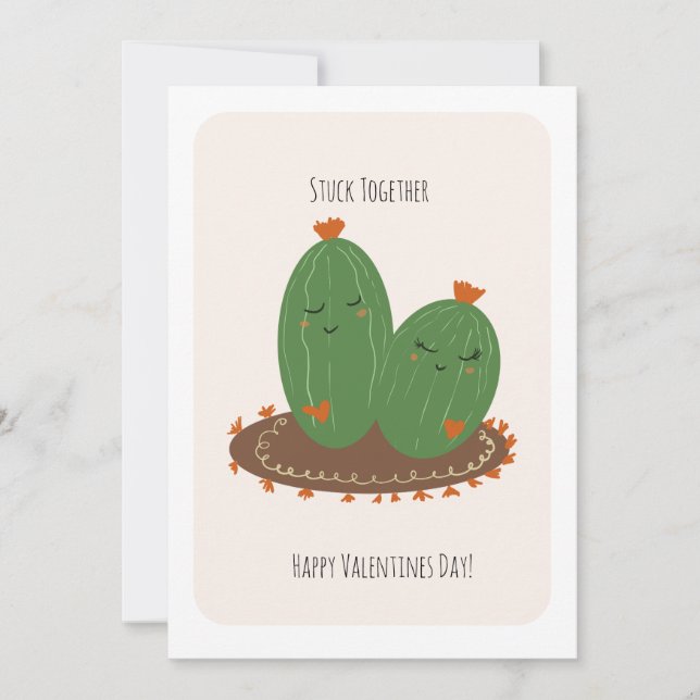 Carte Cactus Doodle Valentines Day  (Devant)