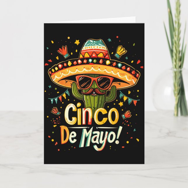 Carte Cactus - Drôle Cinco De Mayo Hommes Femmes Mexique (Devant)