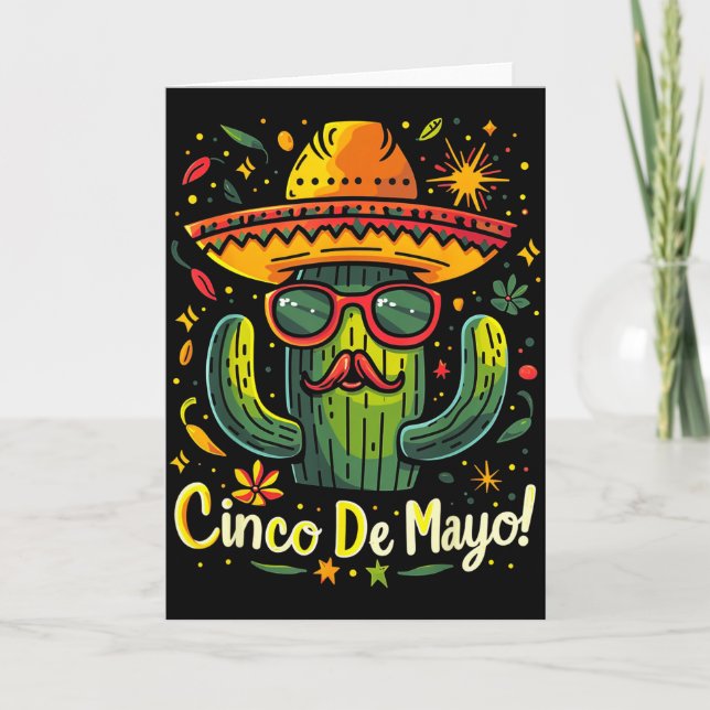 Carte Cactus - Drôle Cinco De Mayo Hommes Femmes Mexique (Devant)