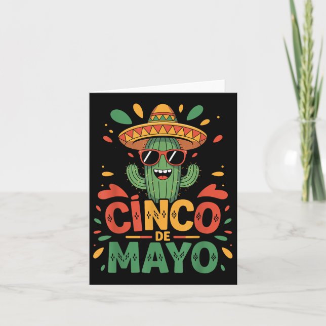 Carte Cactus Drôle Et Sombrero Cinco De Mayo Cactus Som (Devant)