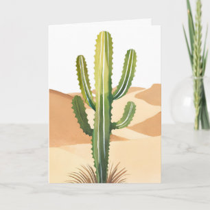 Carte Cactus du désert Cactus verts à l'aquarelle