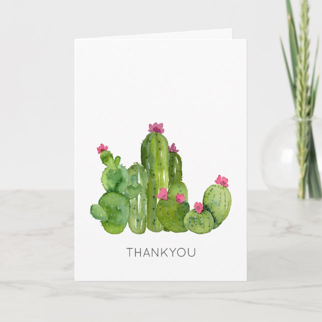 Carte Cactus Fleurs d'art MERCI Désert du sud-ouest (Devant)