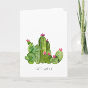 Carte Cactus Fleurs d'Art SE METTENT BIENTÔT Désert Joie