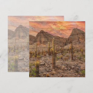 Carte Cactus Organ Pipe sur Grain de Bois Photo de Couch