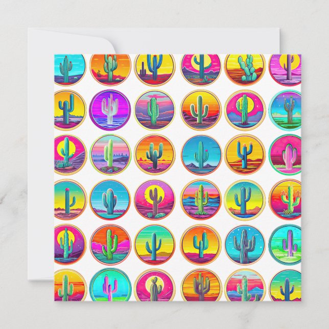 Carte Cactus pop art succulent jardinage plante jardin (Devant)