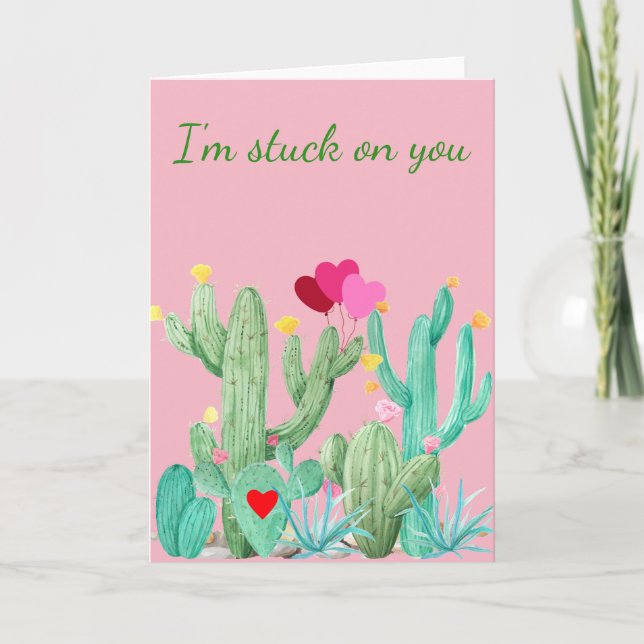 Carte Cactus Sud-Ouest Désert Saint-Valentin Succulent (Devant)