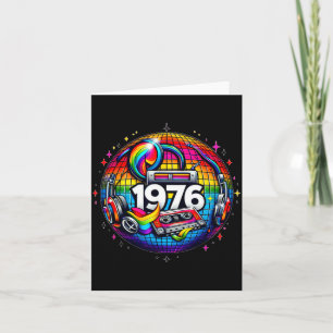 Carte Cadeau 50e anniversaire 1976 Disco Paix Amour Vint