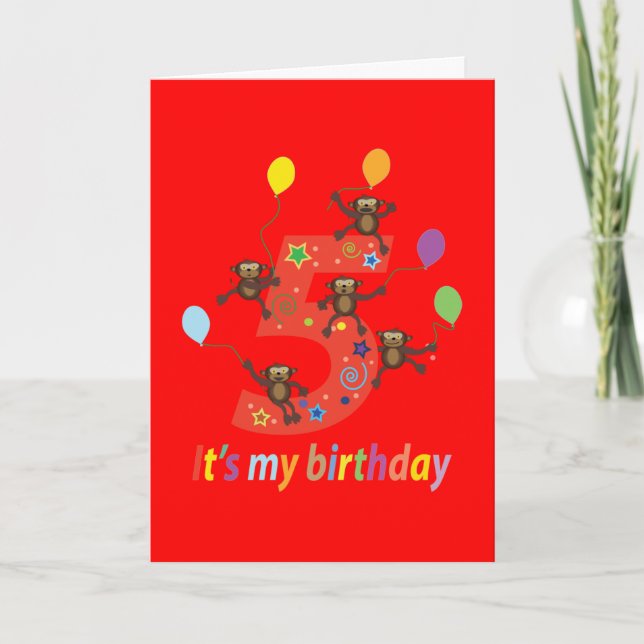 Carte Cadeau 5E Anniversaire (Cinq Ans) (Devant)