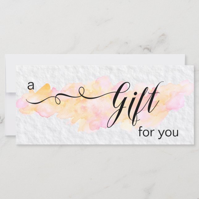 *~* Carte cadeau Abstraite Aquarelle pêche rose (Devant)