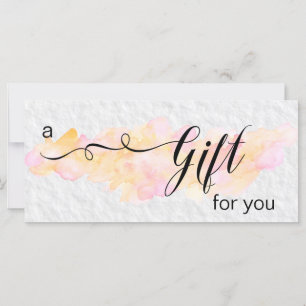 *~* Carte cadeau Abstraite Aquarelle pêche rose