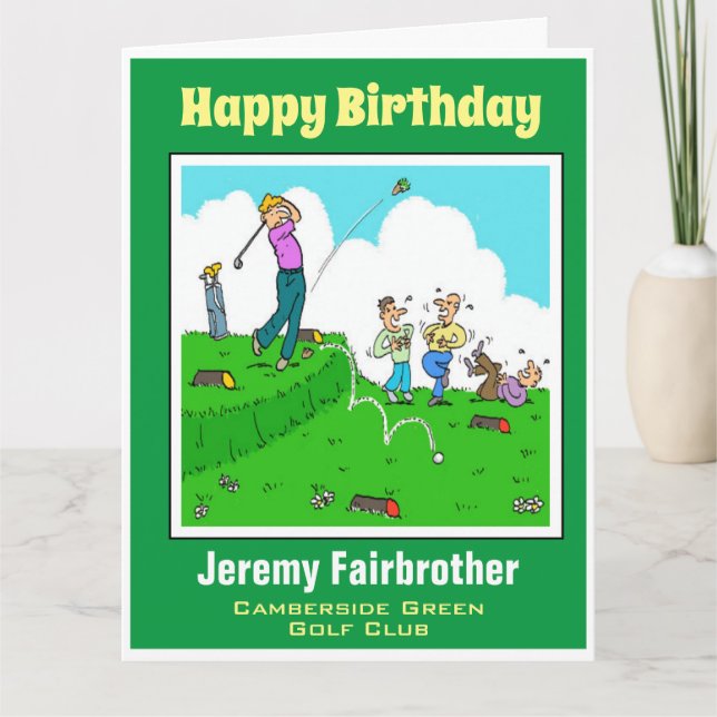 Carte Cadeau amusant pour golfeur. Le joueur de golf a u (Devant)