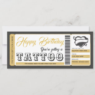 Carte Cadeau Anniversaire Certificat de Tatouage B