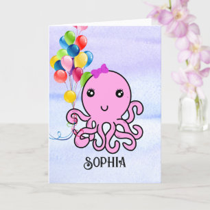Carte Cadeau Anniversaire Personnaliser Nom Age Octopus 