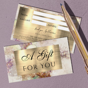 Carte cadeau Aquarelle et Gold Foil