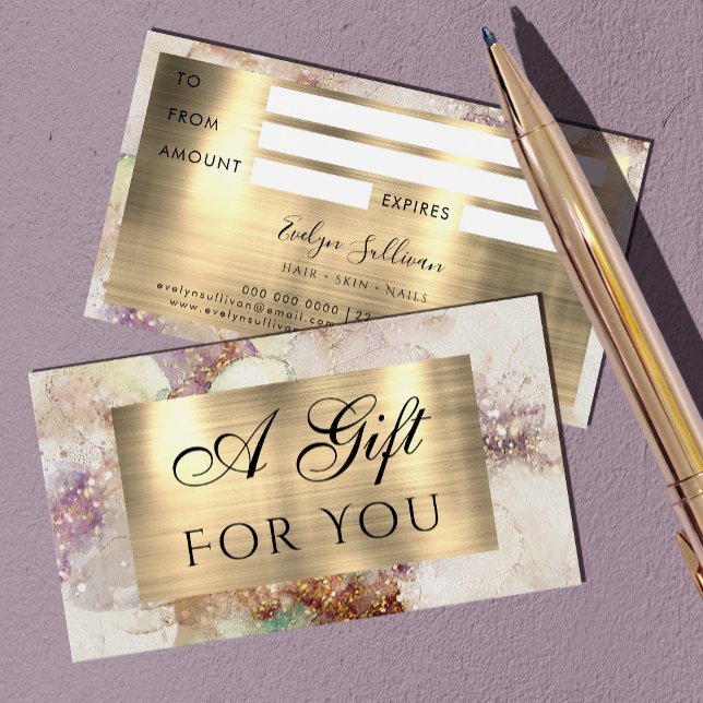 Carte cadeau Aquarelle et Gold Foil (Créateur téléchargé)