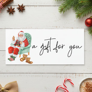 Carte-cadeau aquarelle Santa Noël