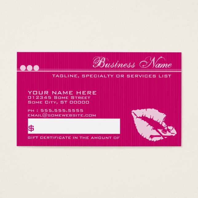 carte cadeau aux lèvres de poison (Devant)