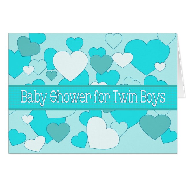 Carte cadeau Baby shower Twin Boys (Devant Horizontal)
