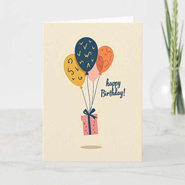 Carte cadeau ballon fantaisiste (Devant)