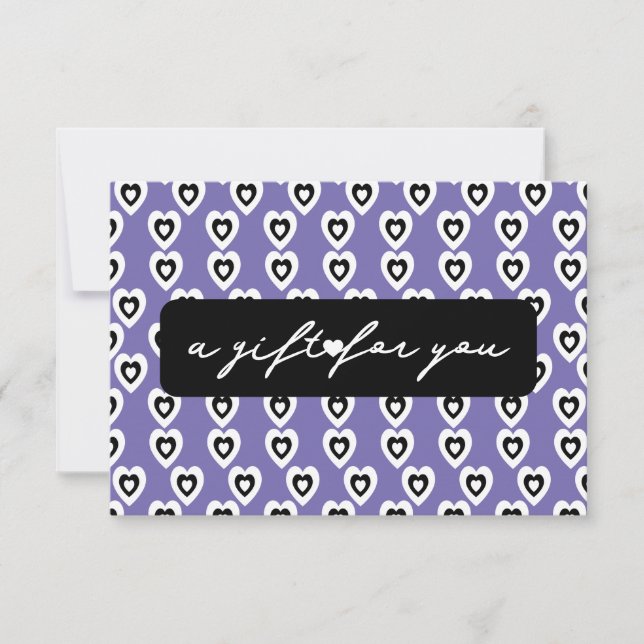 Carte Cadeau Beauté Motif Cœur Violet (Devant)