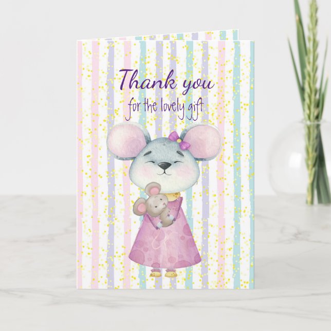 Carte Cadeau bébé amusant Souris mignonne Animal (Devant)