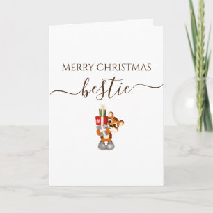 Carte cadeau Bestie Merry Chirstmas Tiger