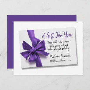 Carte cadeau Birthday Purple Bow