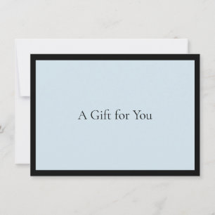 Carte Cadeau Bleue de Luxe pour Boutique Minimalis